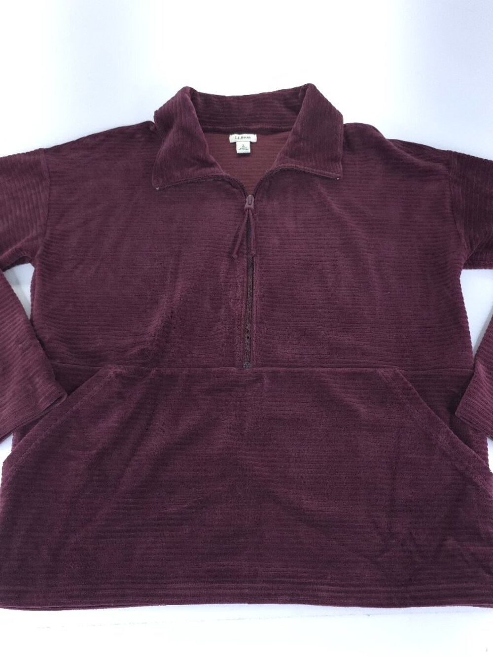 L.L. Bean Stretch Corduory Half Zip Pullover Womens S Plum